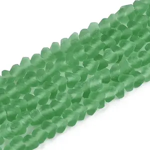 Frosted Transparent Glass Beads Strands