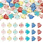 35Pcs 7 Colors Stainless Steel Enamel Charms