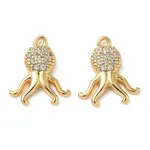 Ocean Brass Micro Pave Clear Cubic Zirconia Charms