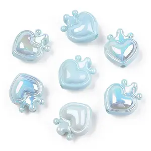 UV Plating Opaque Rainbow Iridescent Acrylic Beads