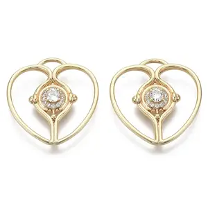 Brass Micro Pave Cubic Zirconia Pendants