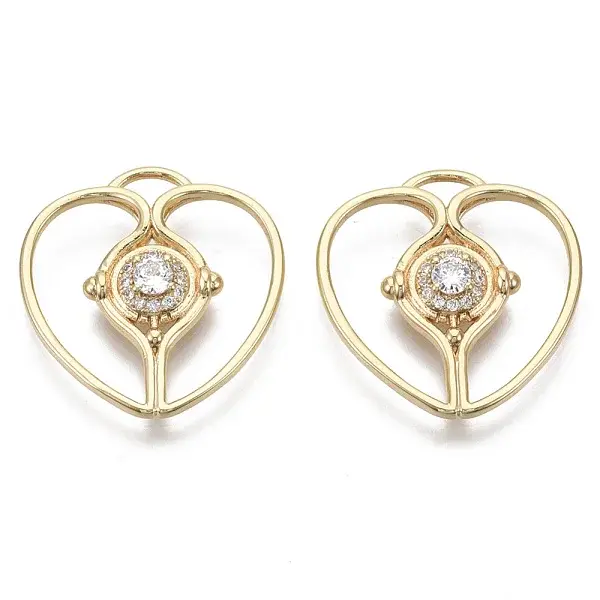 Brass Micro Pave Cubic Zirconia Pendants