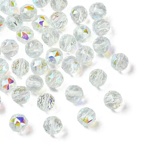 20Pcs Transparent Electroplate Glass Beads