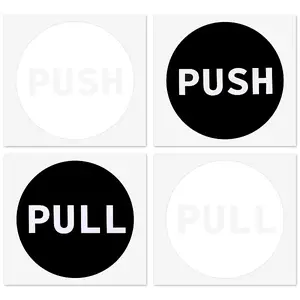 14 Sets 2 Colors PVC Self-Adhesive Push Pull Sign Stickers