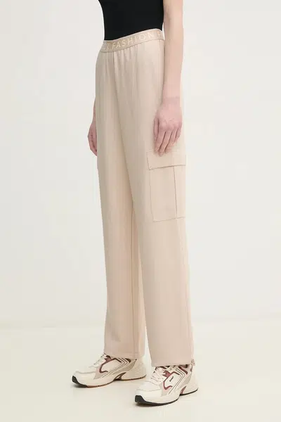 Kalhoty Marc Aurel dámské, béžová barva, jednoduché, high waist, 1828-2001-93404