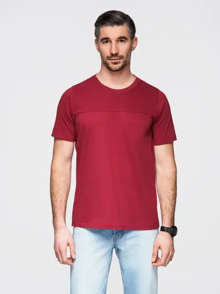 Ombre LOOSE FIT men's t-shirt with pocket - red