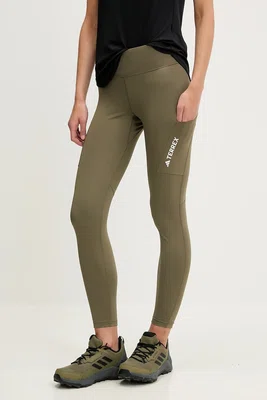 Legíny adidas TERREX Multi dámské, zelená barva, JF1267