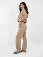 Krátka mikina s golierikom, béžová