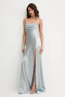 Hedvábné šaty Retrofete Emery modrá barva, maxi, HL24-7943