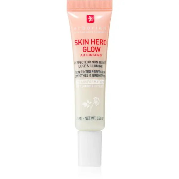 Erborian Skin Hero Glow Non-tinted Perfector ľahký pleťový krém pre rozjasnenie a hydratáciu 15 ml