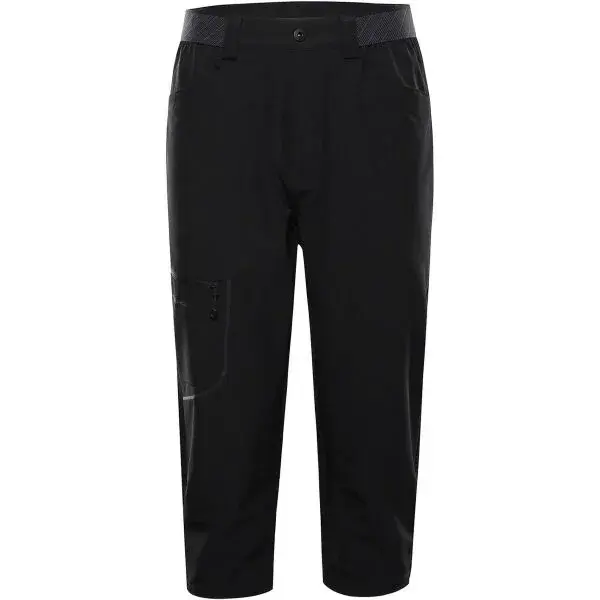 ALPINE PRO WEDER 2 Pánské softshellové capri kalhoty, černá, velikost