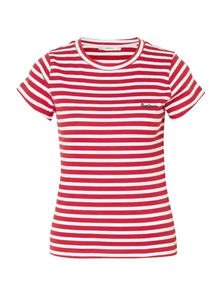 Pepe Jeans Tričko 'MERIDA'  červená / biela