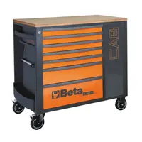 Beta tools Vozík na nářadí se 7 zásuvkami a boční uzamykatelnou skříňkou, oranžový, 2400/rsc24l-cab/o