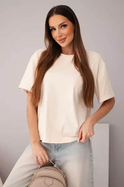 Kesi Włoski béžová halenka s krátkým rukávem