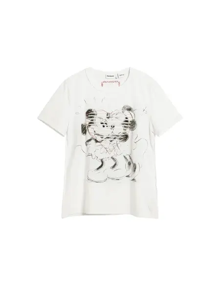 Desigual Tričko  čierna / biela