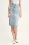 Džínová sukně Fiorucci Faded Heart Pocket Denim Midi Skirt modrá barva, midi, pouzdrová, W02SPDSK295DN01DN01