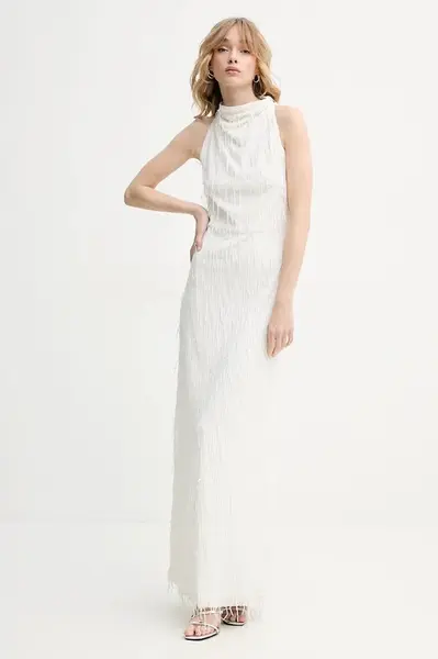 Šaty Rotate béžová barva, maxi, 113910857