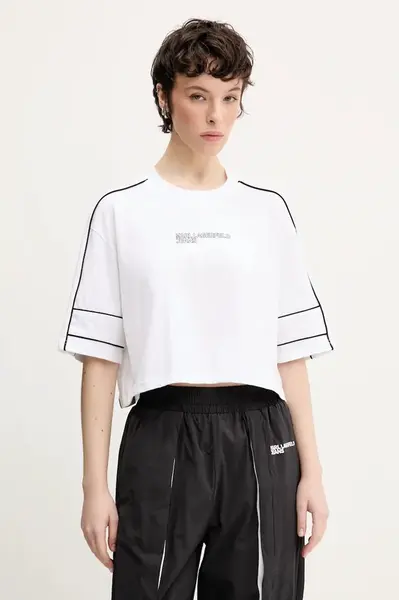 Bavlněné tričko Karl Lagerfeld Jeans bílá barva, A2W17028