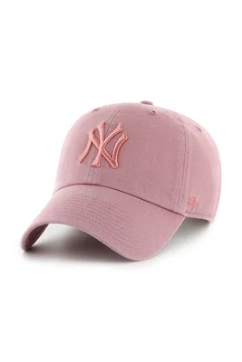 Bavlněná baseballová čepice 47 brand MLB New York Yankees růžová barva, B-RGW17GWS-QC