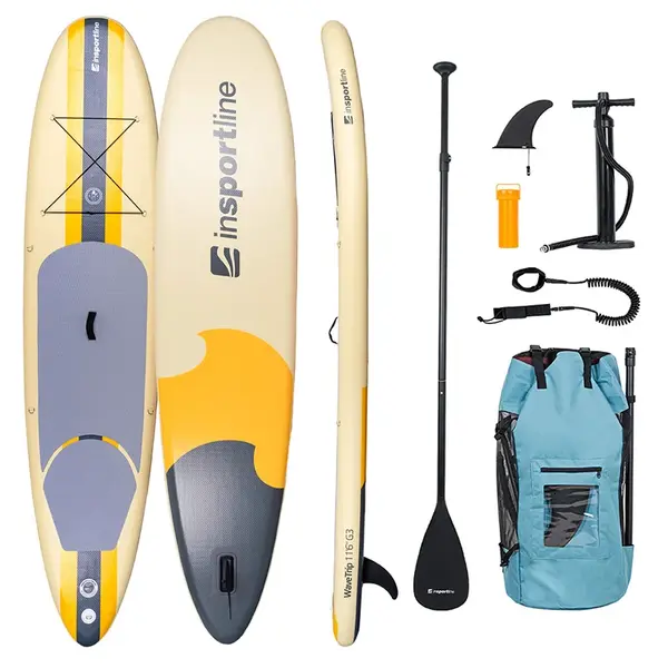 Paddleboard s příslušenstvím inSPORTline WaveTrip 11'6" G3 žlutá