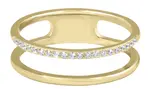 Troli Dvojitý minimalistický prsten z oceli Gold 50 mm