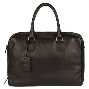 Kožená taška na notebook Burkely Tonny - čierna