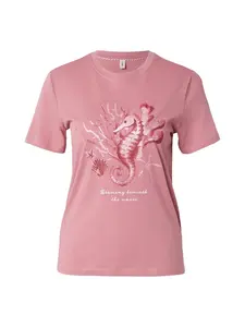 ONLY Tričko 'ONLKITA'  ružová / rosé / strieborná