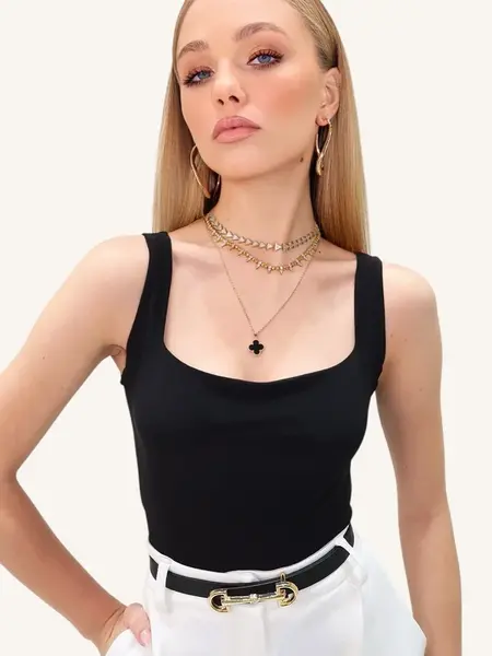Trend Alaçatı Stili Top  čierna