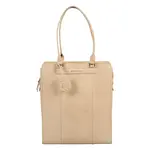 Dámska kožená kabelka na notebook Burkely Latia - béžová