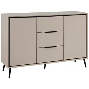 Livetastic KOMODA, černá, pískové barvy, 135/90/38 cm