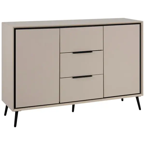 Livetastic KOMODA, černá, pískové barvy, 135/90/38 cm