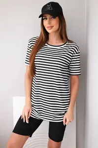 Kesi dámská souprava s proužky, černá