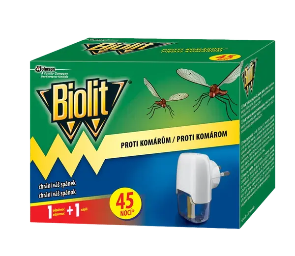 BIOLIT elektrický odparovač proti komárom strojček + náhradná náplň 27ml/45nocí