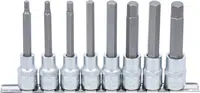 BGS technic Zástrčné hlavice Imbus 1/2", H5-H13, prodloužené 100 mm, sada 8 dílů na liště - BGS 5176