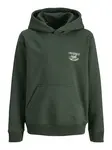 Jack & Jones Junior Mikina 'Niagara'  tmavozelená / biela