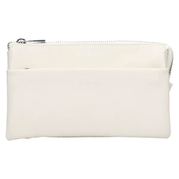 Menšia kožená dámska crosbody kabelka Katana Valli - biela