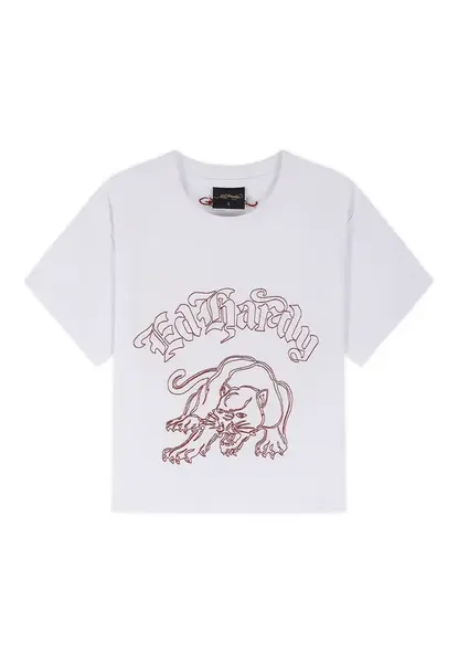 Ed Hardy Tričko  červená / biela