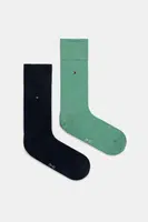 Ponožky Tommy Hilfiger 2-pack pánské, zelená barva, 371111136