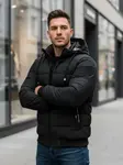 Pánská černá prošívaná zimní bunda