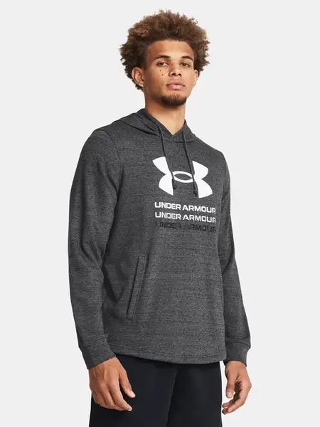 Under Armour Mikina UA Rival Terry Graphic Hood-GRY - Pánské