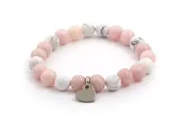 Agato Korálkový náramek z jadeitu a howlitu MINK05/17