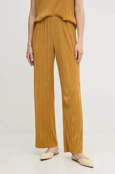 Kalhoty Calvin Klein dámské, žlutá barva, high waist, LV044A200G