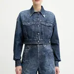 Džínová bunda Versace Jeans Couture tmavomodrá barva, přechodná, 78HAS45G DS025LF1