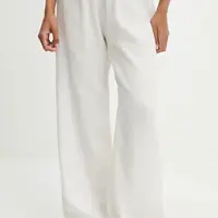 Bavlněné kalhoty Answear.LAB dámské, bílá barva, high waist