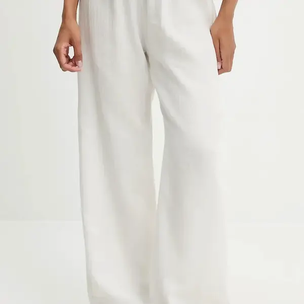 Bavlněné kalhoty Answear.LAB dámské, bílá barva, high waist