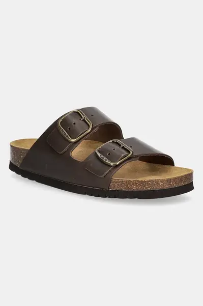 Kožené pantofle Scholl JOSEPHINE dámské, hnědá barva, F318181590