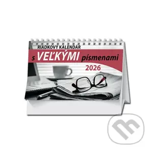 Stolový Riadkový kalendár s veľkými písmenami 2026