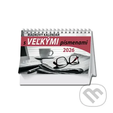 Stolový Riadkový kalendár s veľkými písmenami 2026