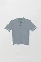 Dětské polo tričko ze lněné směsi United Colors of Benetton modrá barva, 104NH3001
