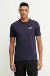 Bavlněné tričko Puma pánské, tmavomodrá barva, s aplikací, 684674